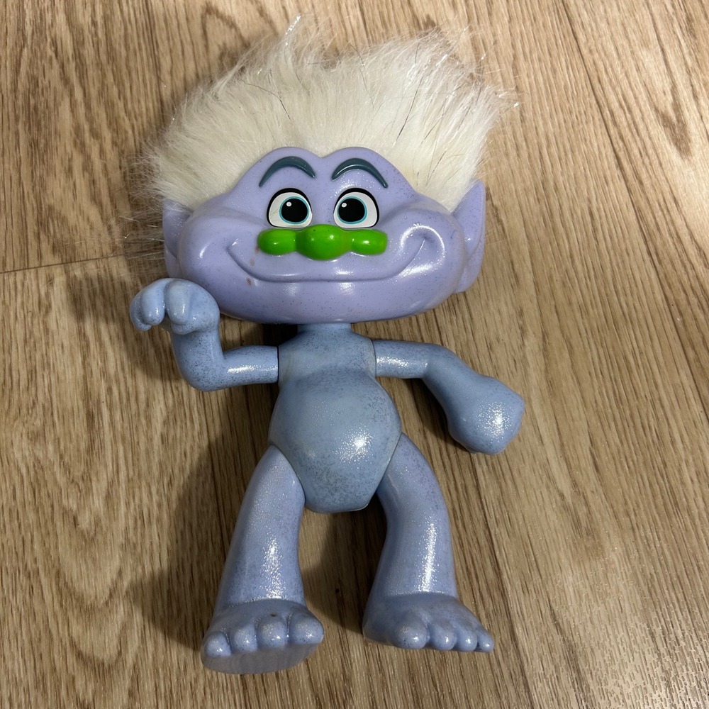 DreamWorks Trolls Guy Diamond Action Figure Kids 9" Lavender  Glitter Toy